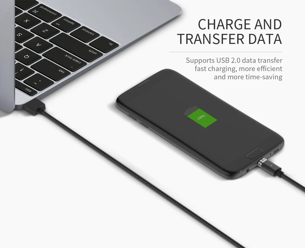 WSKEN Mini 2 Магнитный кабель USB Type C Магнитный зарядный кабель для iPhone QC 2,0 быстрое зарядное устройство Micro USB кабель USB C кабель провод