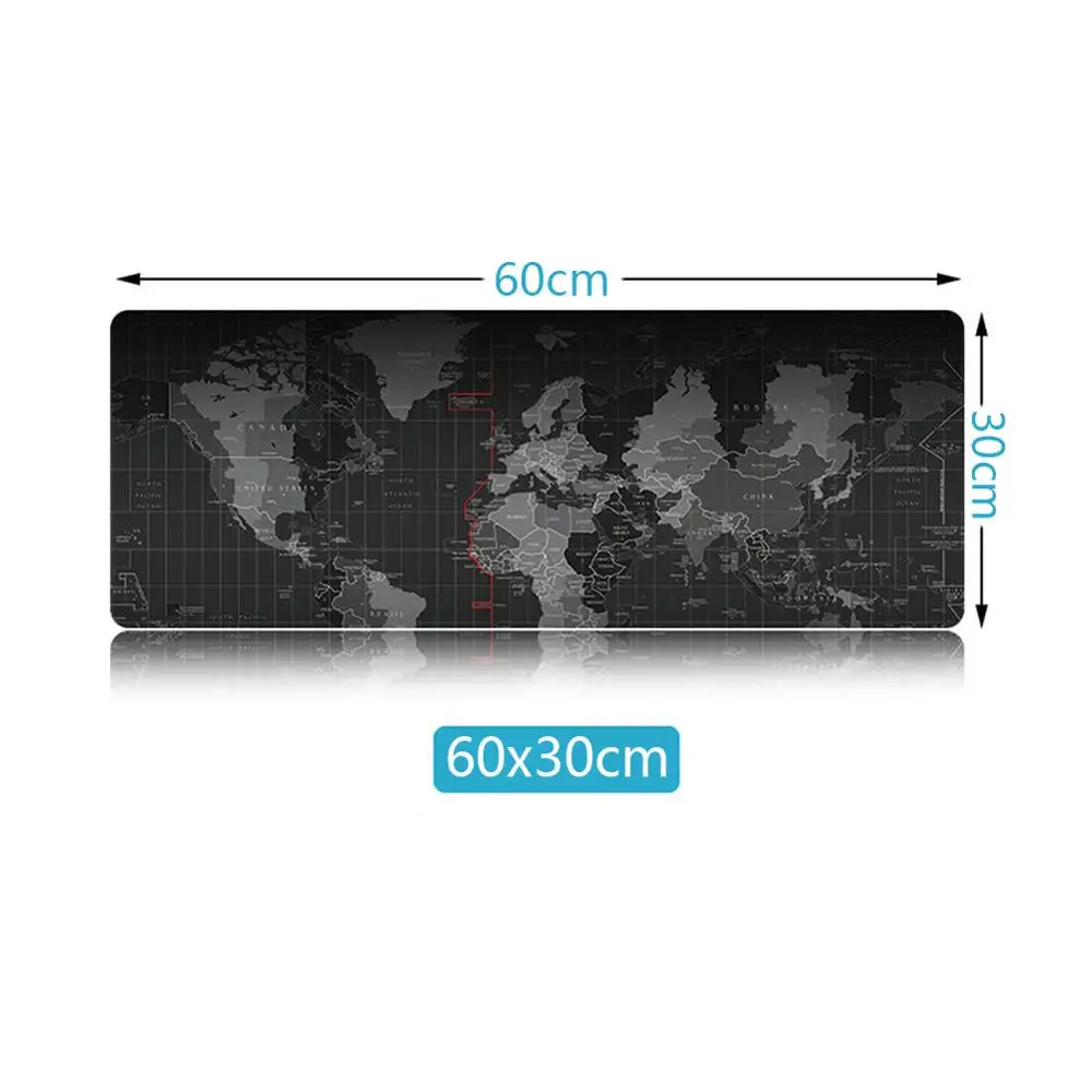 

Office Gaming Mouse Pad Black Non-slip Rubber Mouse Pad World Map Pattern Mouse Pad