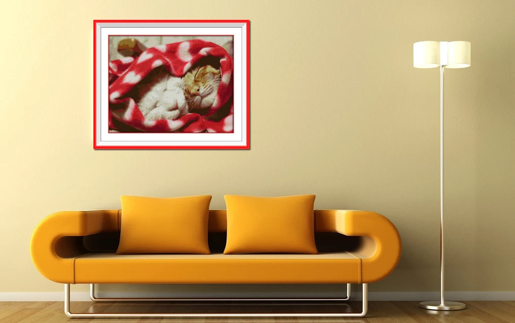 Набор для вышивания крестиком с изображением кошек картины рукоделия домашний