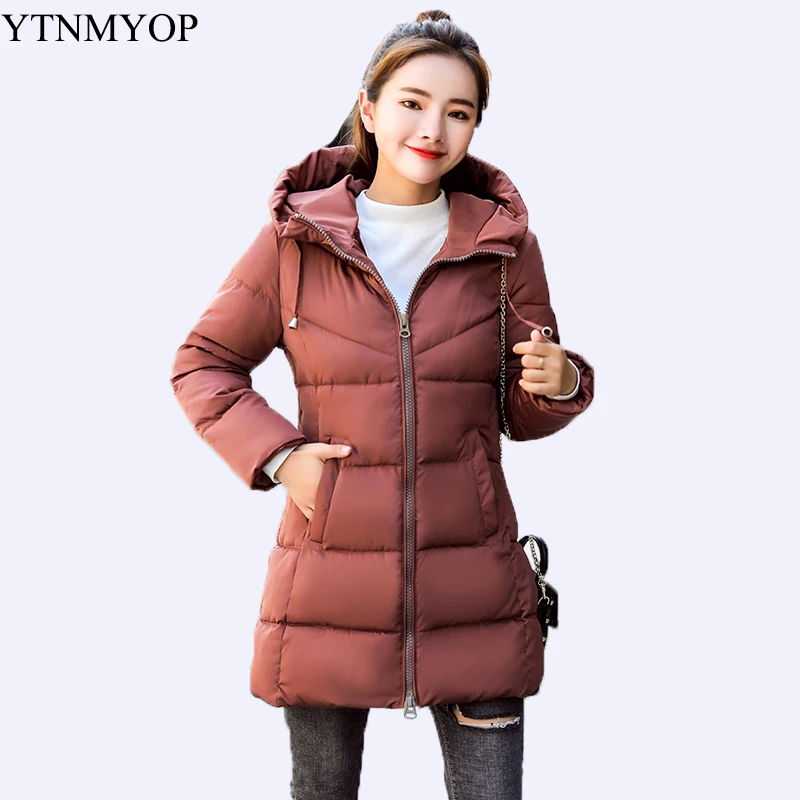 YTNMYOP 2020 студенческое зимнее пальто для девочек средней длины парки с капюшоном