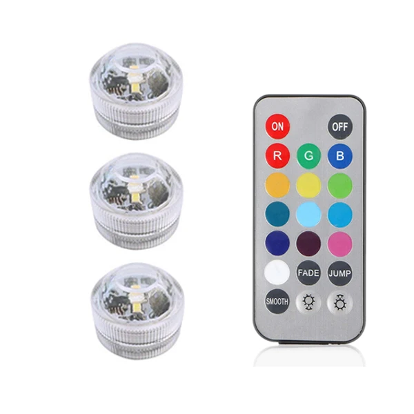 3 lamp 1 controller IP68 Водонепроницаемый погружной светодиодный светильник для подводного плавания на батарейках RGB ночной Светильник для аквариума, бассейна, свадебной вечеринки - Испускаемый цвет: 3 lamp 1 controller