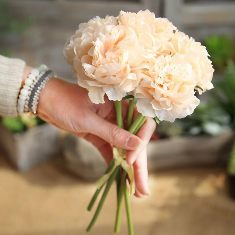 Искусственные цветы Пион украшения 5 головок пионы поддельные цветочный Декор