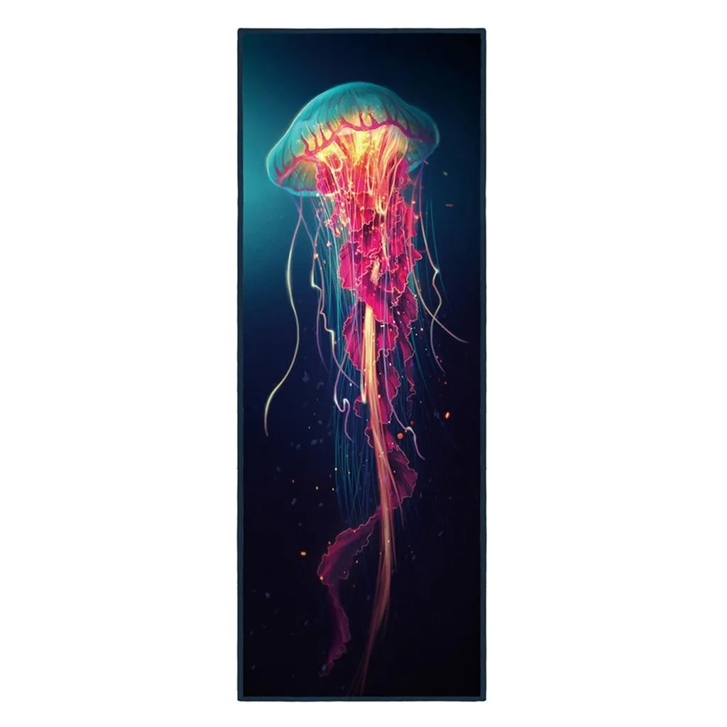 Бежевый Jellyfish рисунок нескользящий толстый кленовый лист Коврик для йоги с рисунком коврик прочный для упражнений фитнеса коврик для похудения Mar - Цвет: Бежевый