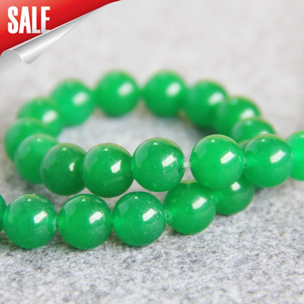 Зеленый Халцедон для ожерелья браслета 12 мм круглые полуготовые камни шарики