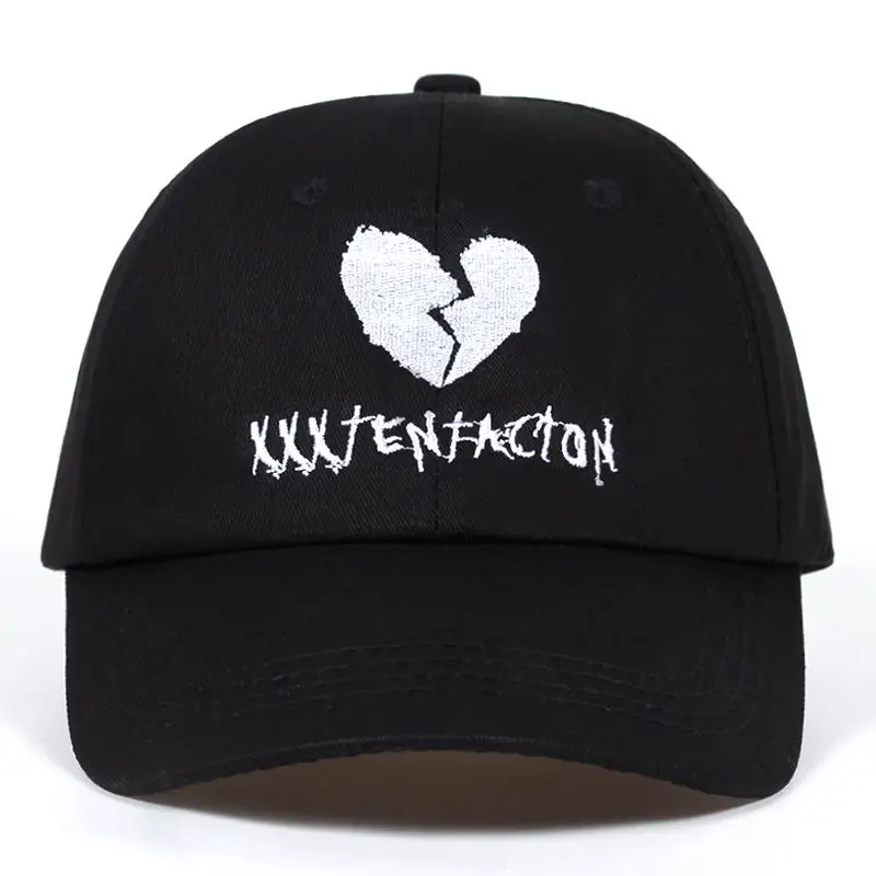 Черный Разбитое сердце xxxtentacion дреды мужские и женские бейсболки s солнечные шляпы для женщин одноцветная Бейсболка Шляпа папы костяная Кепка Garros - Цвет: Черный