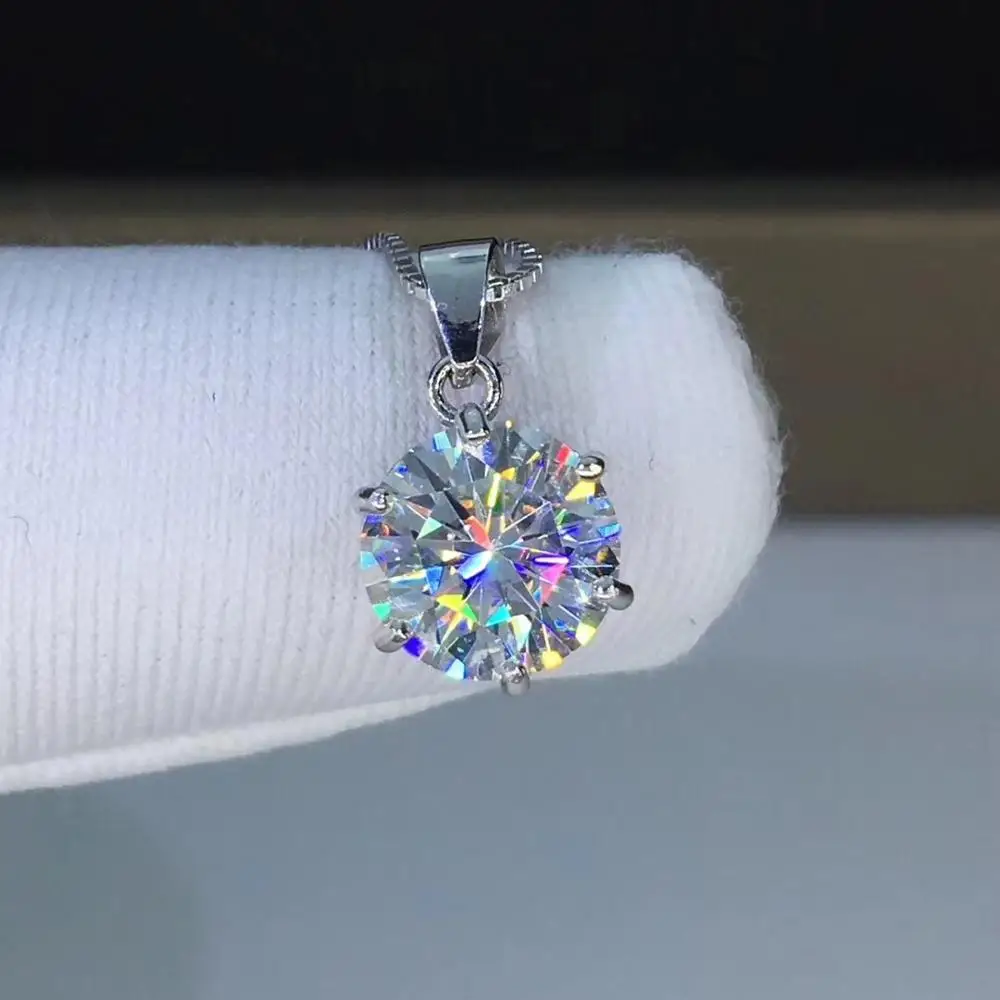 Серебро 925 ювелирные изделия круглые кулоны из моиссанита 1.00ct D VVS Серебряное