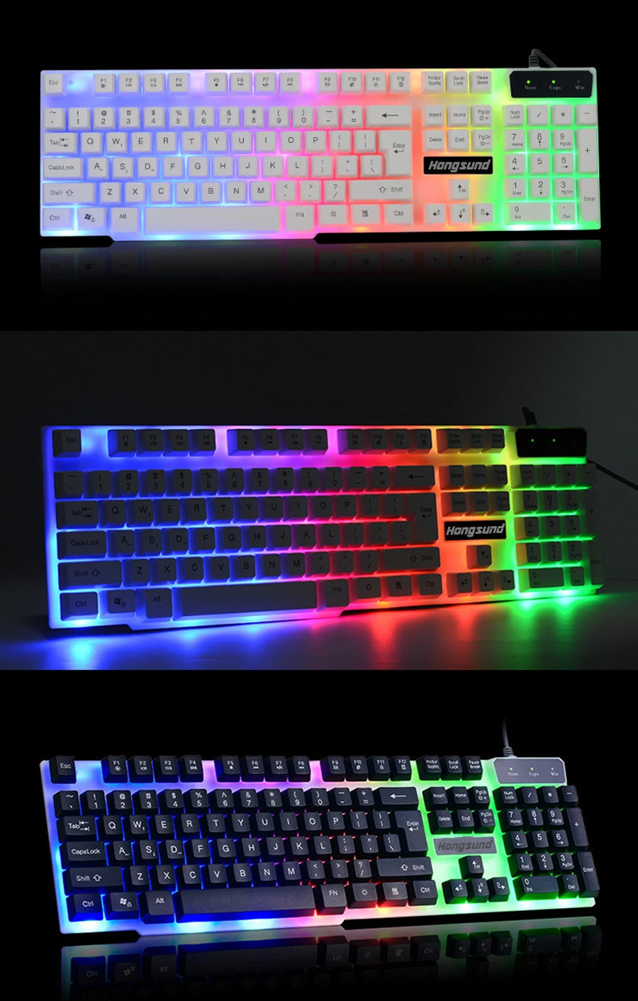 7 цветов подсветка игровая клавиатура геймер Teclado игровая Проводная USB клавиатура с подобным механическим ощущением плавающий светодиодный с подсветкой