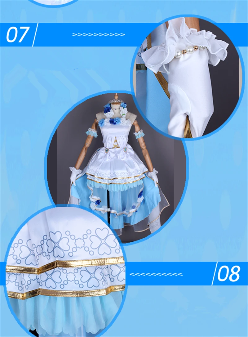 LoveLive! Солнечный свет! Watanabe You/Новинка; свадебное платье; женский костюм для косплея; вечерние платья; платье+ головной убор+ перчатки+ корона