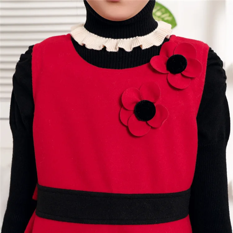 Kids Girls 2014 autumn and winter children dress in New Korean girls woolen embroidery | Детская одежда и обувь