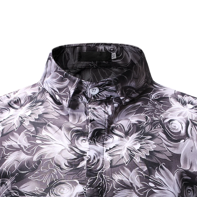 Летняя мужская рубашка с коротким рукавом и цветочным принтом размеры S M L XL XXL XXXL |