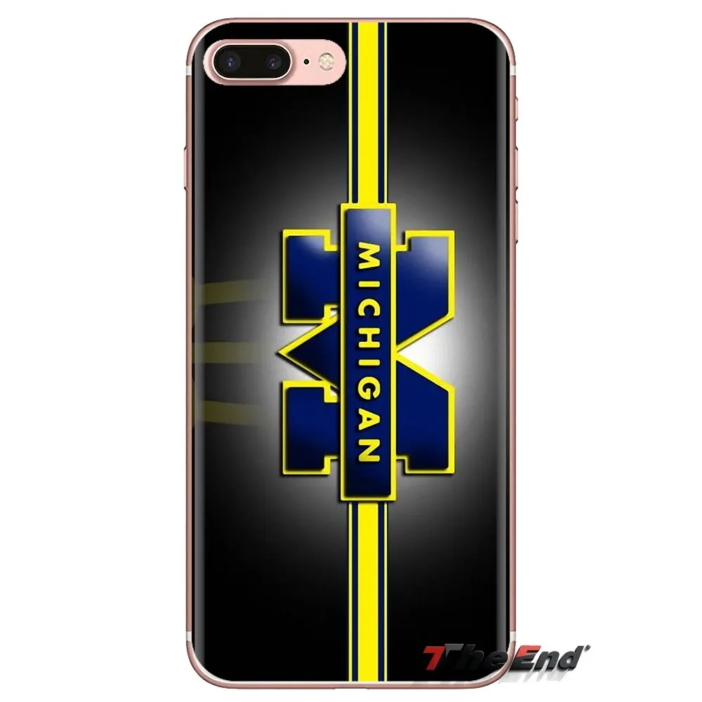 Для Samsung Galaxy J1 J2 J3 J4 J5 J6 J7 J8 Plus 2018 Prime 2015 2016 2017 мягкие чехлы Go Blue Michigan Wolverines M logo |