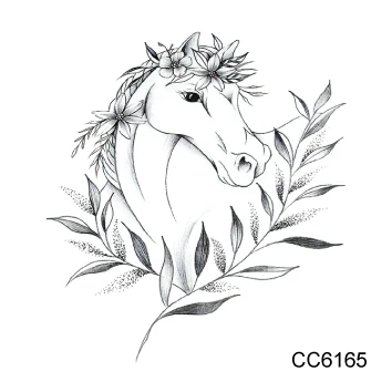 CC6165 Мультфильм тату Единорог для детей милый лошадь собака олень поддельные татуаж детей временные водостойкий боди-арт татуировки стикер - Цвет: CC6165