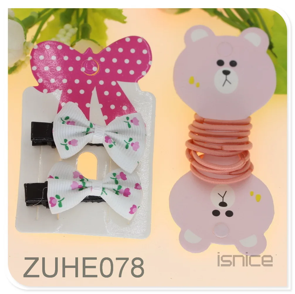 isnice Girls 2 Hair Clips +10 Bands Popular Set hair accessories gum for accessoire cheveux tie elastic kids | Детская одежда и