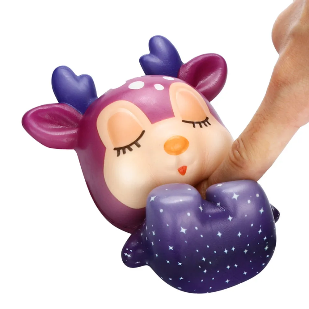 Мягкие игрушки Kawaii Рождественский олень медленно растущий крем