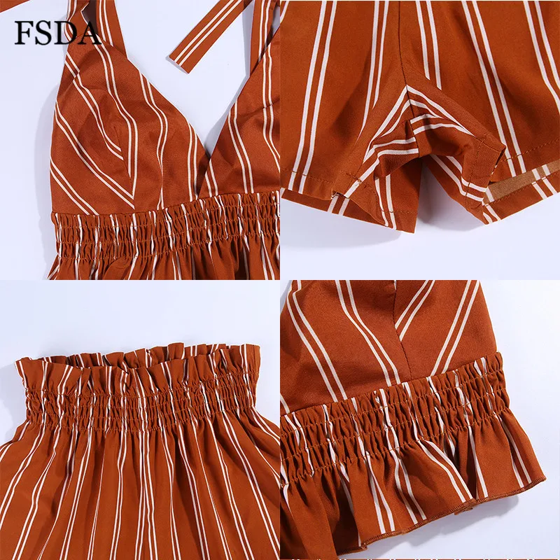 Женский топ в полоску FSDA короткий с глубоким треугольным вырезом и бантом на