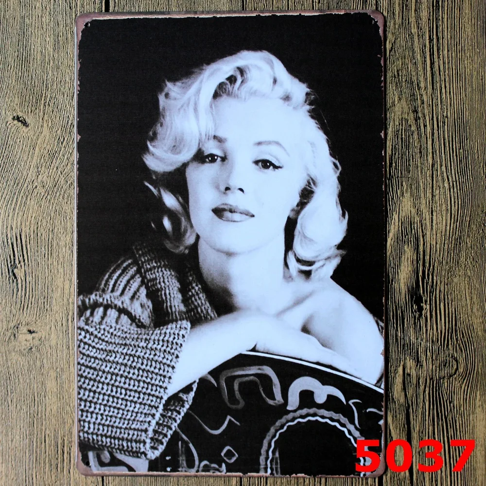 Marilyn Олово Признаки охоты F Утюг живопись кофе жесть кафе украшения стены плакаты настенный 20*30 см мульти-стиль