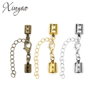 xinyao 20pcslot copper end caps end clasps fit 34568mm leather cord bracelet lobster clasps connectors diy jewelry findings