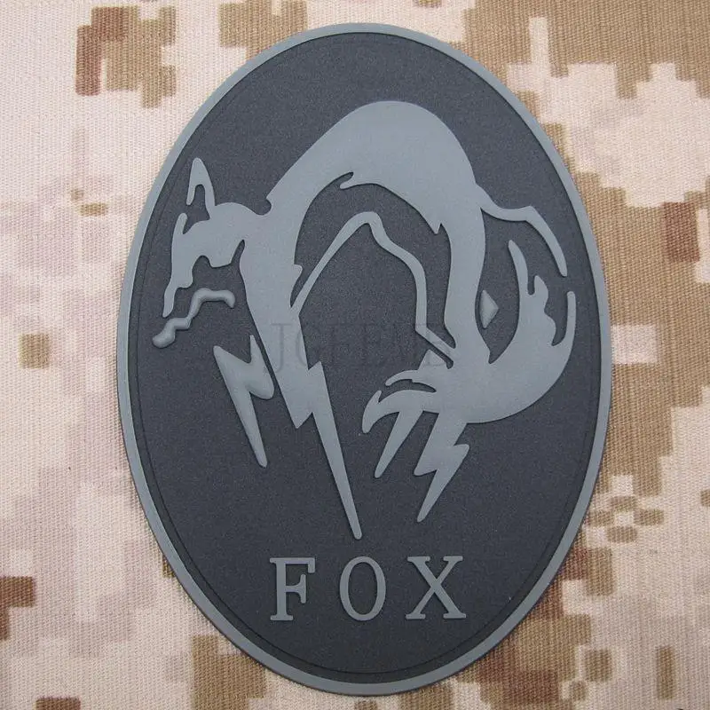 Серый MGS призрак лиса боевой тактики 3D ПВХ патч PB1112|3d pvc patch|patches patchespatch 3d |