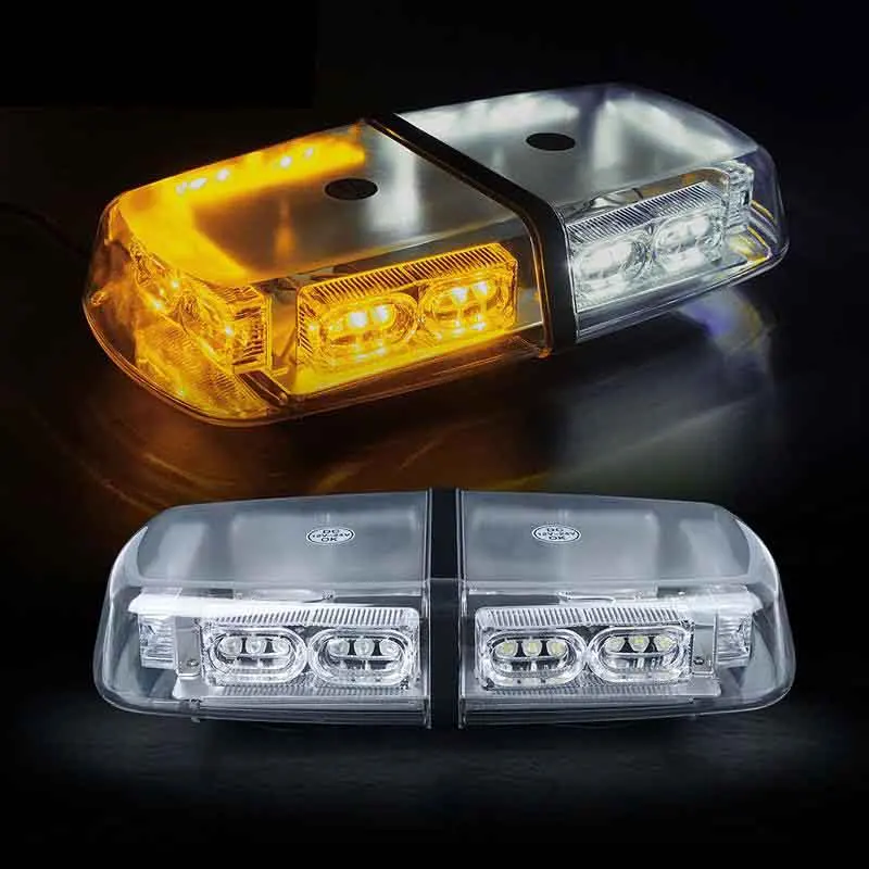 Gen 3 White & Amber Yellow 36 LED 18 Watts High Intensity Law Enforcement Emergency Hazard Warning Flash LED Mini Bar Strobe Lig