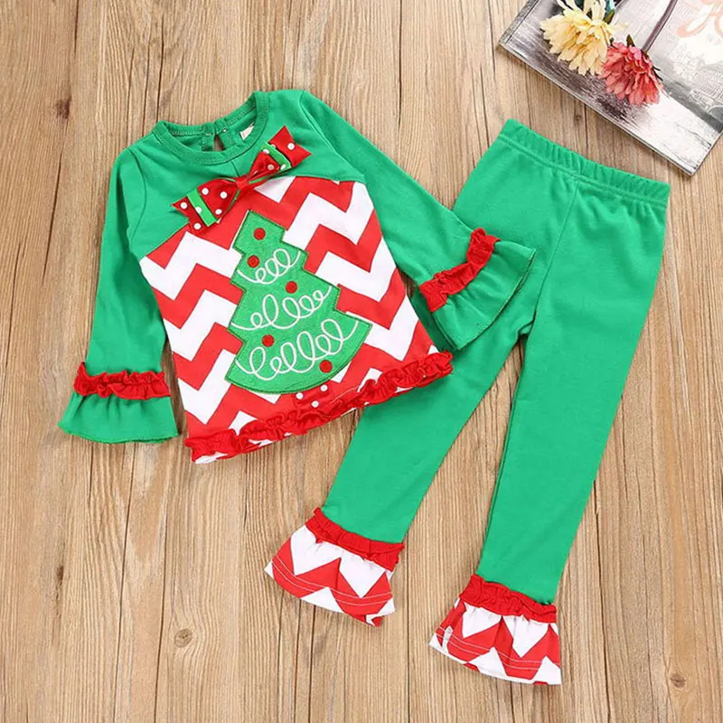 Child's Christmas Suit Girl Party Show Costume New Princess Girls Sportswear High Quality Kids Clothes Long Sleeve Clothing Sets | Детская
