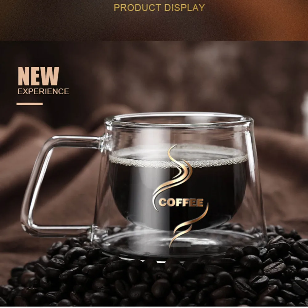 Прозрачная кружка с двойной стенкой кофейная чашка кружки пиво молоко чай чашки