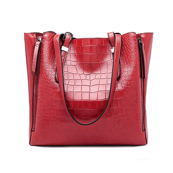 Red Large Bag Большая вместительная кожаная сумка через плечо для женщин большая Повседневная брендовая дизайнерская женская сумка дамская ручная сумка bolsa feminina - Цвет: Red Large Bag