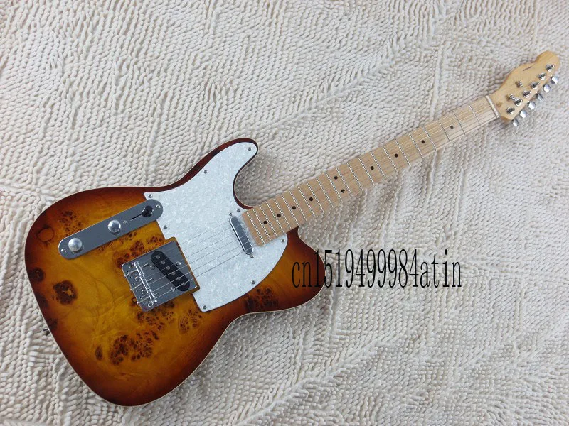 2059 Бесплатная доставка Одежда высшего качества Клен Накладка F левша Telecaster Sunburst