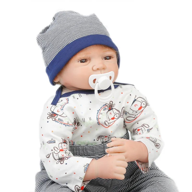SanyDoll 22 дюйма 55 см силиконовые куклы для новорожденных реалистичный Модный милый