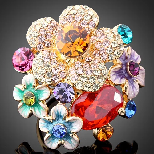 Женское кольцо с эмалью и фианитом кристаллами|engagement rings for women|engagement ringfashion engagement