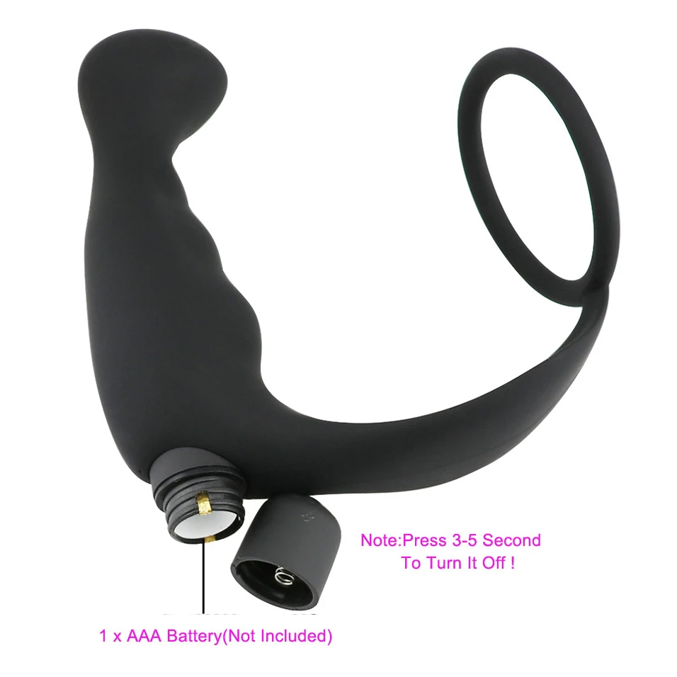 CamaTech силиконовый анальный вибратор массажер простаты с кольцом 10 Вибратор на