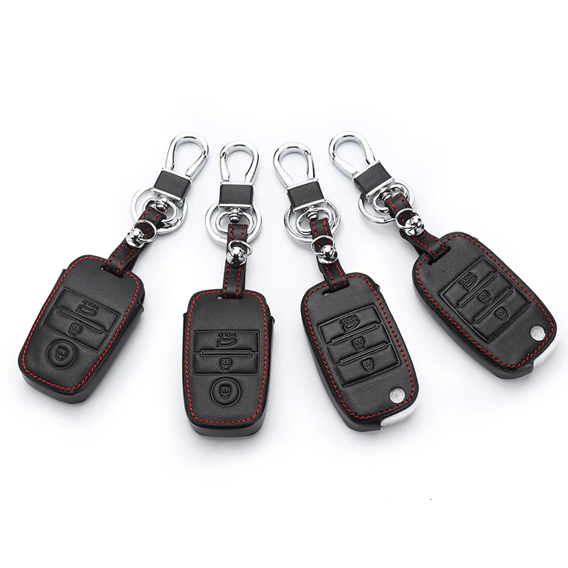 Кожаный чехол для ключей ручной работы 3 кнопки KIA KX5 K2 Rio Sportage Cerato Spectra Carens Sorento
