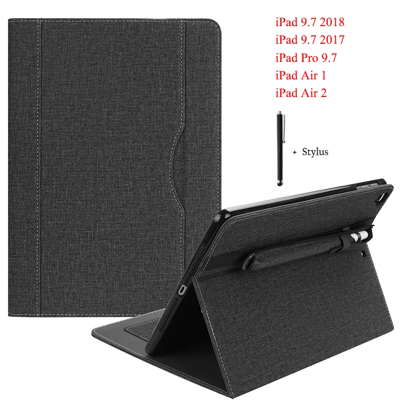Чехол для iPad 9 7 дюймов 2018 чехол планшета 2017 Pro кожаный подставка с ручкой лоток +