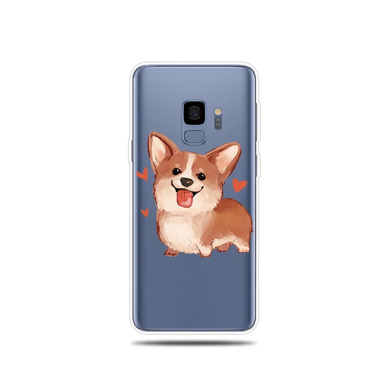 Милый силиконовый чехол для телефона с рисунком собаки кошки samsung Galaxy S5 S6 S7 Edge S8 S9