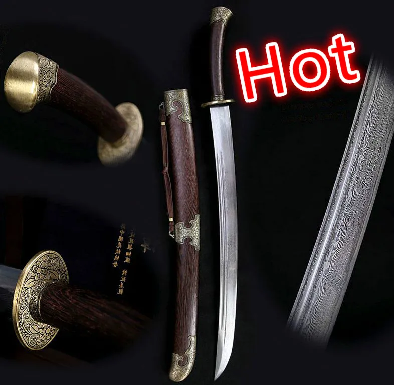 Груша Дерево Сая китайский Хан Тан кунгфу меч броги острый Полный Дамасская