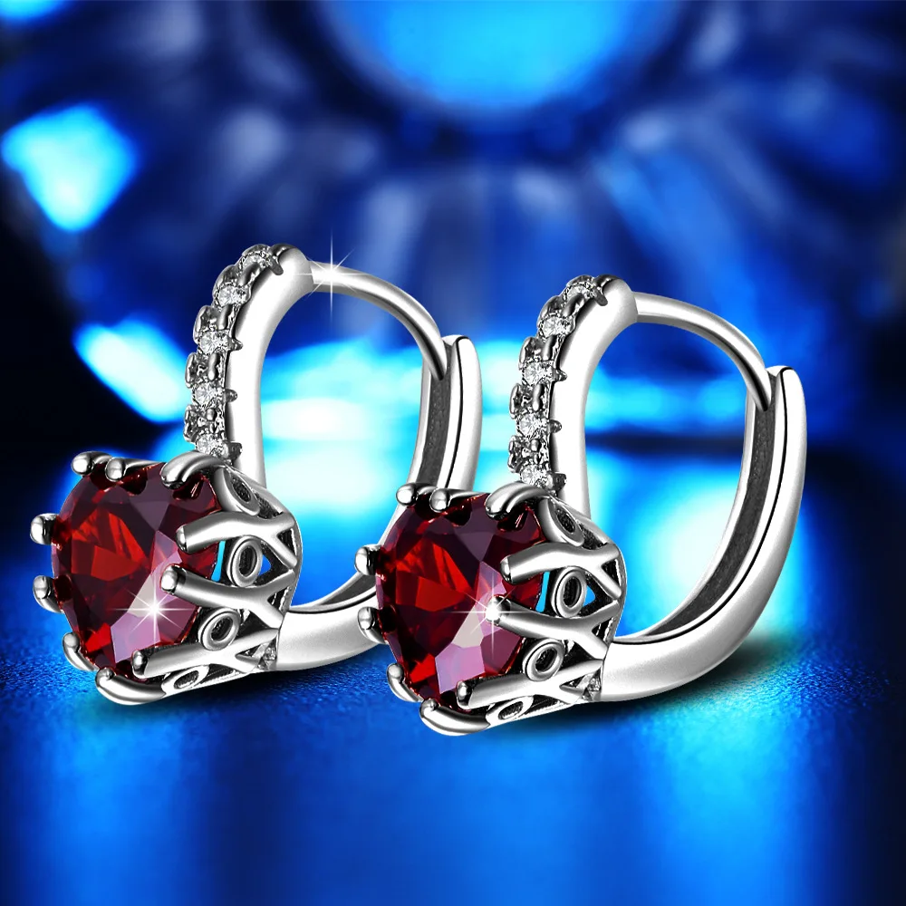 Серьги женские из серебра пробы с кристаллом | Украшения и аксессуары