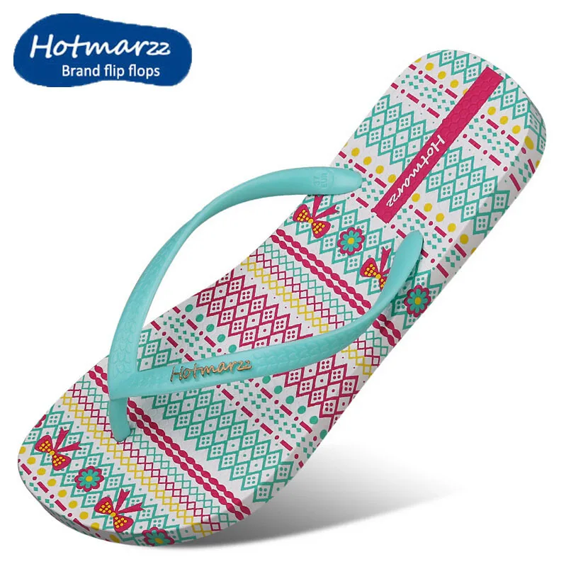 Hotmarzz 2015 Slippers Women Beach Flip Flops VERY Soft Sole 3D Flower Picture Summer Shoes Brand Flat Sandals | Обувь