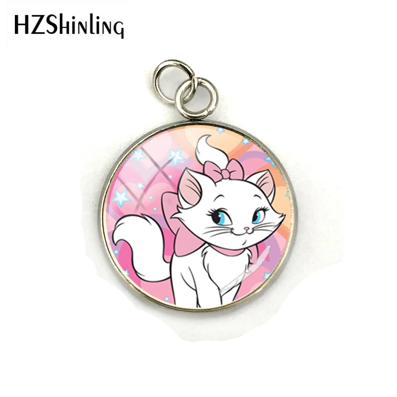Новая мода Marie Cats мультяшный узор Подвески стеклянная подвеска аристократы Подвеска для девочек аниме ювелирные изделия