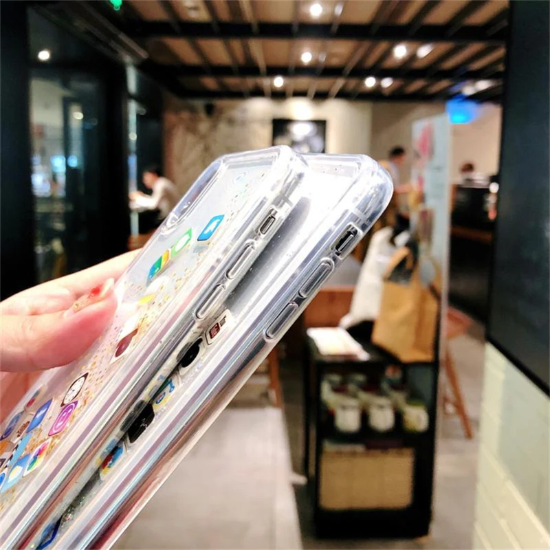 Блестящий песок чехол для телефона iPhone XR мобильный XS MAX силиконовый Apple 7 8 Plus все