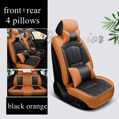 Автомобильные чехлы на сиденья для Audi a1 a3 a4 a5 a6 a7 a8 a4L a6L a8L q2 q3 q5 q7 q5L sq5, RS Q3, a4 b8, a4 b6, a3 8p a4 b7, a6 c5, a6 c6 - Название цвета: black orange luxury