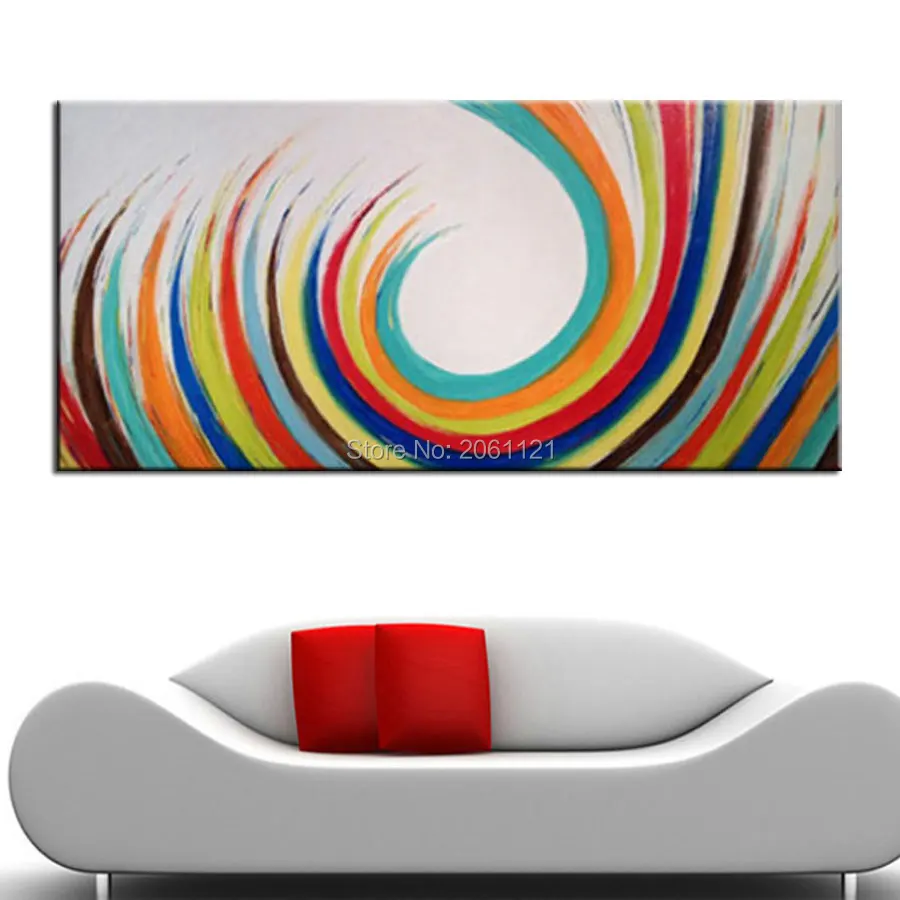 

100% Hand painted FASHION Modern Abstract Oil Painting On Canvas Wall Art Gift Home cuadros decoracion COLORFULL Rainbow PICTURE
