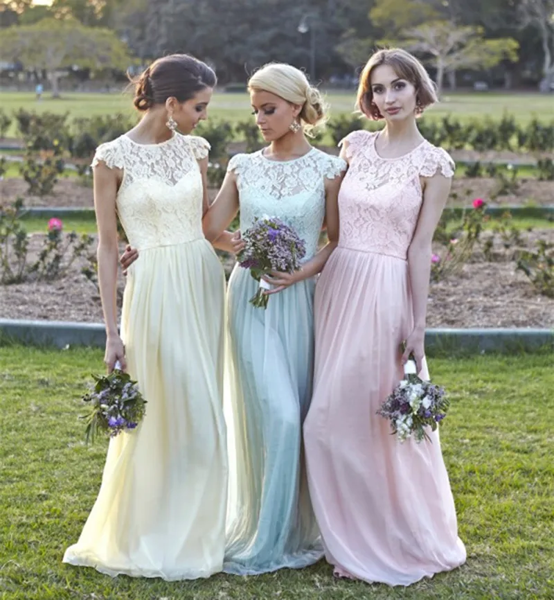 Tank A-Line Chiffon With Lace Coral Colored Bridesmaid Dresses Elegant Women Dress For Wedding Party | Свадьбы и торжества