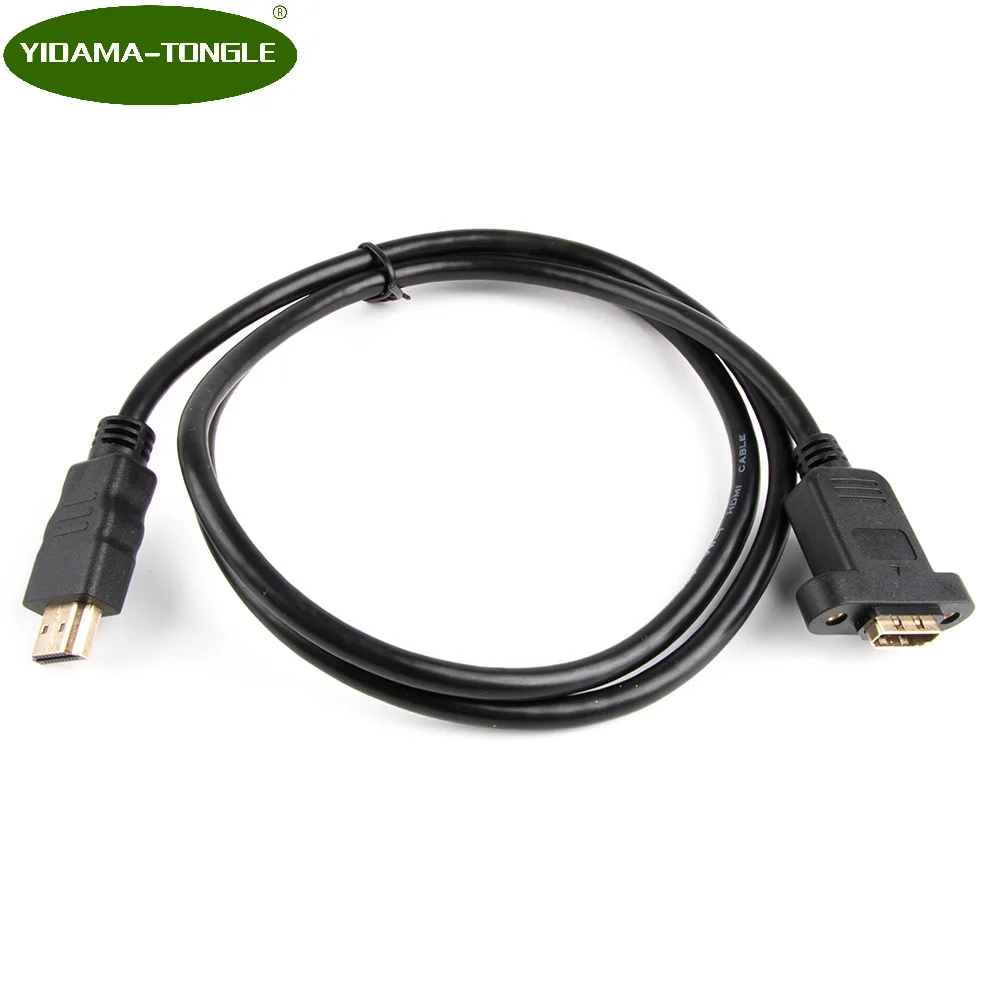 Позолоченный HDMI Удлинительный кабель штекер-гнездо с винтовым панельным