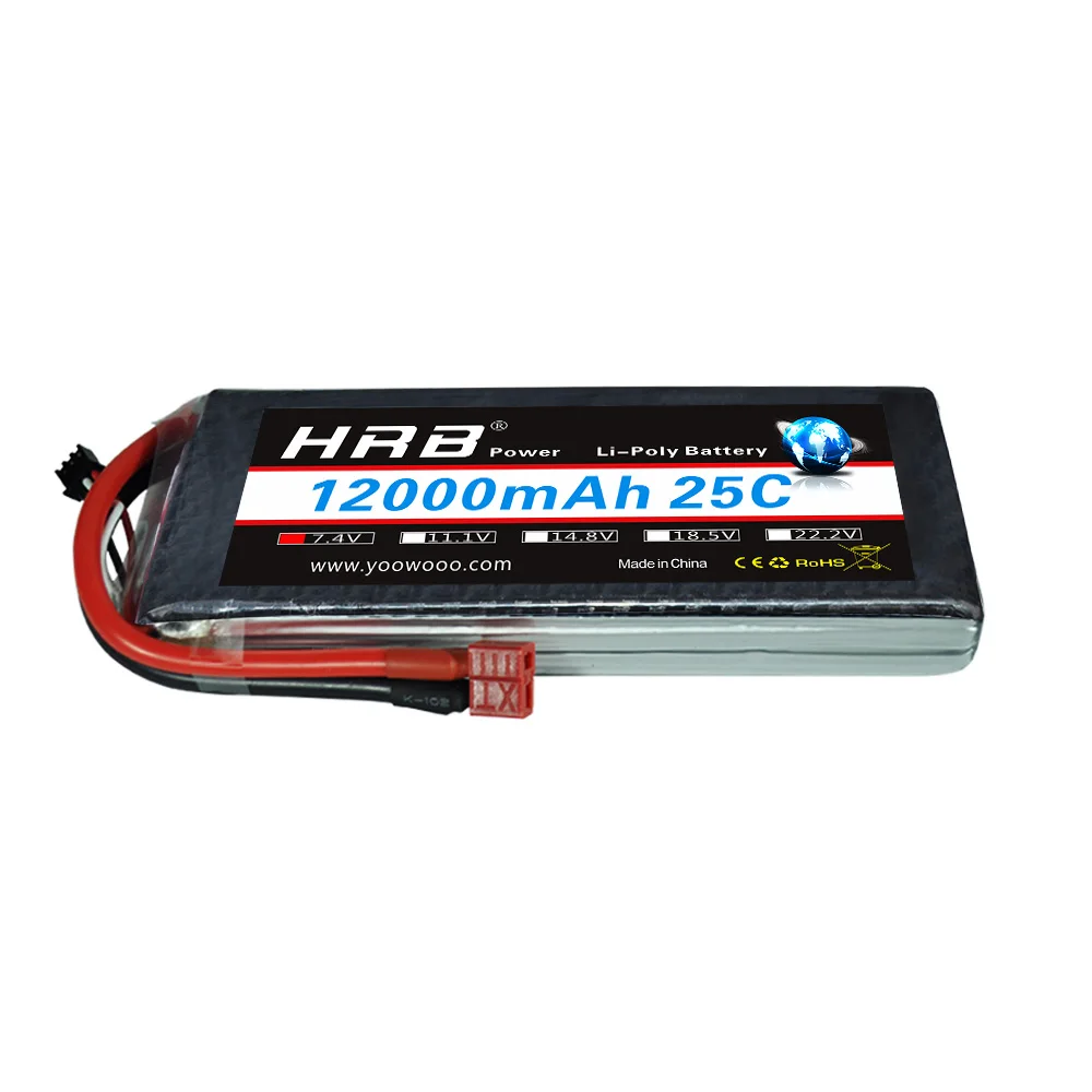 Аккумулятор hrb lipo 12000mAh 7,4 V 11,1 V T Dean 14,8 V 18,5 V 22,2 V 2S 3S 4S 5S 6S 25C RC вертолет самолет БПЛА SJI S1000 S800 запчасти