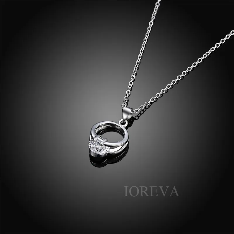 Мода круглый колье цепи & подвески посеребренная cz diamond choker ожерелье заявление