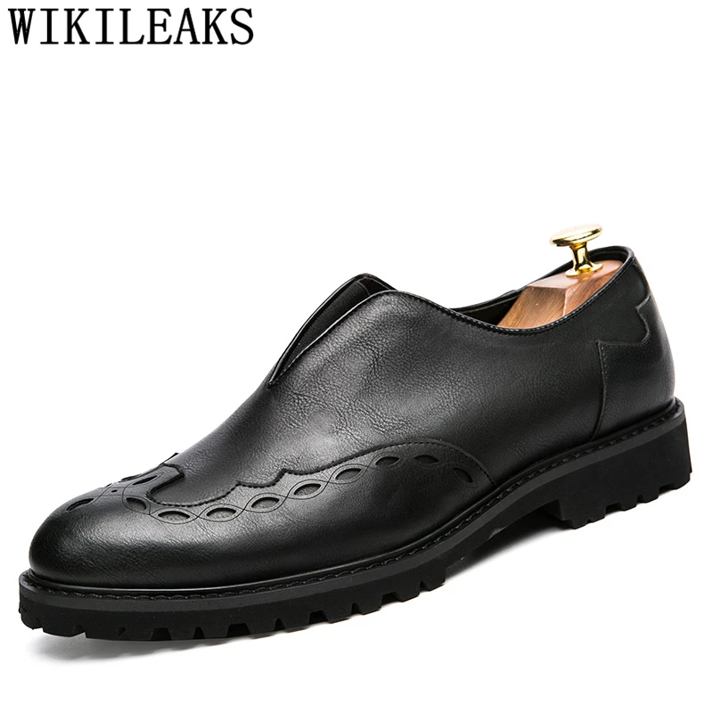 

Elegant Shoes For Men Italian Brand Business Shoes Men Oxford Leather Classic Shoes Men Formal Coiffeur Sepatu Slip On Pria Bona