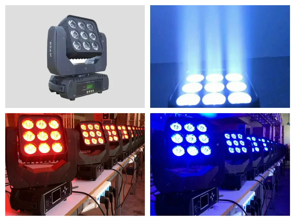 2 шт./Лот сверхвращающийся луч светодиодная Подвижная головка матричный свет 9x10