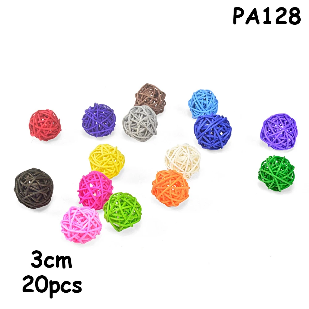 PA128 mix color 20 шт 3 см Разноцветные свадебные декоративные Ротанговые шары, Рождественский Декор украшение для дома/диаметр для домашней вечеринки на день рождения украшения для детей - Цвет: PA128 mix color