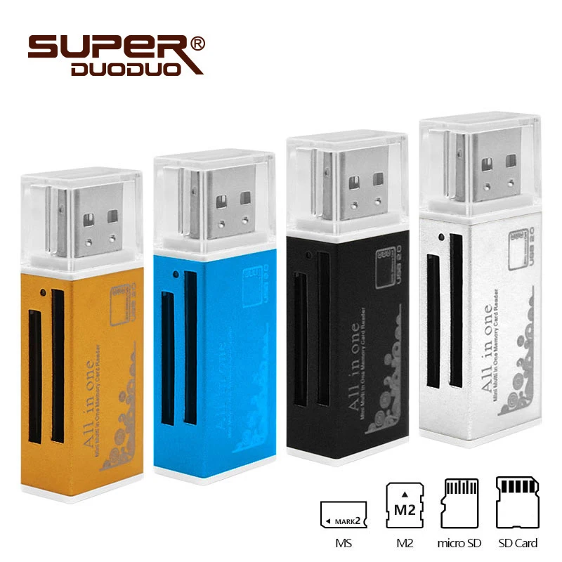 Подарки высокое качество USB 2 0 все в 1 мультикартридер адаптер для Micro SD SDHC TF M2 MMC