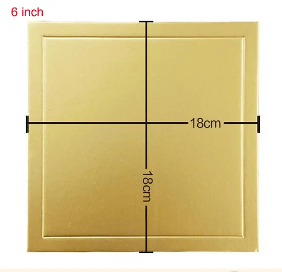 6 inch 5 шт./партия, креативный модный квадратный Золотой картон, 6~ 10 дюймов, лоток для торта, утилита для выпечки бумажные приспособления для выпекания - Цвет: 6 inch