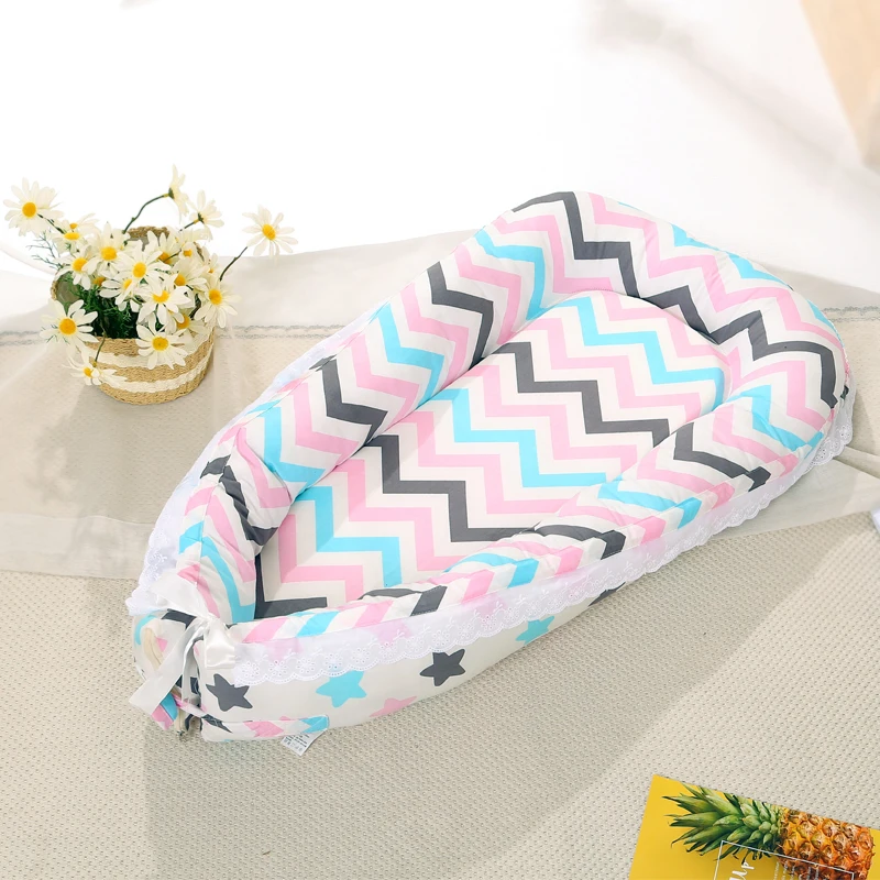 Детская кроватка портативная съемная и моющаяся для путешествий детей Хлопковая